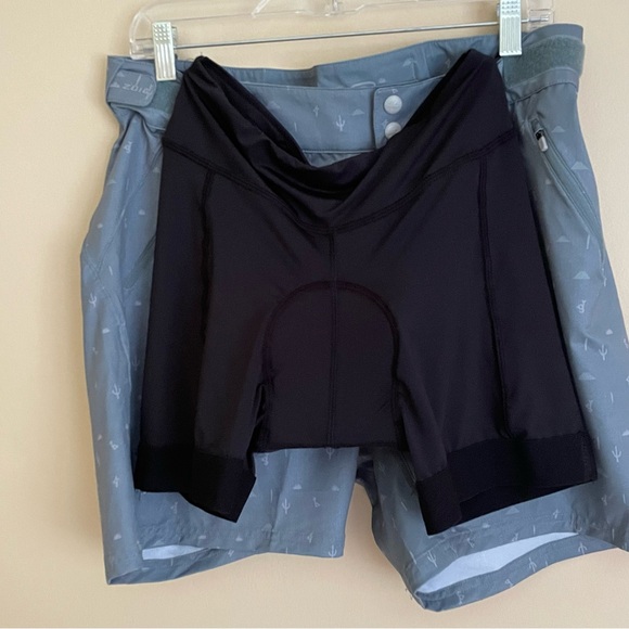 Zoic Women's Navaeh 7 Print Mountain Bike Shorts + Essential Liner Blue Size L - Picture 9 of 16